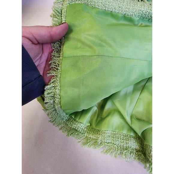 Sag Harbor Sz 8 Blazer Jacket Waffle Knit Fray Trim Pockets Chic Easter Pastel - Picture 10 of 12